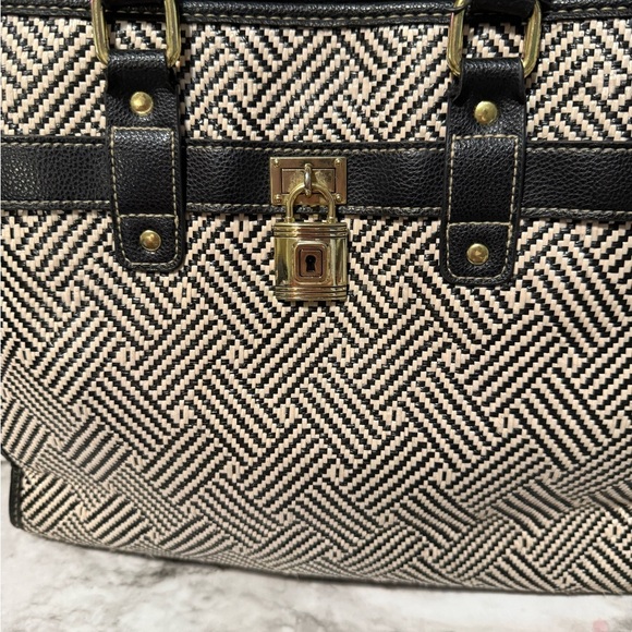 Black striped Women's Handbag - Picture 2 of 4